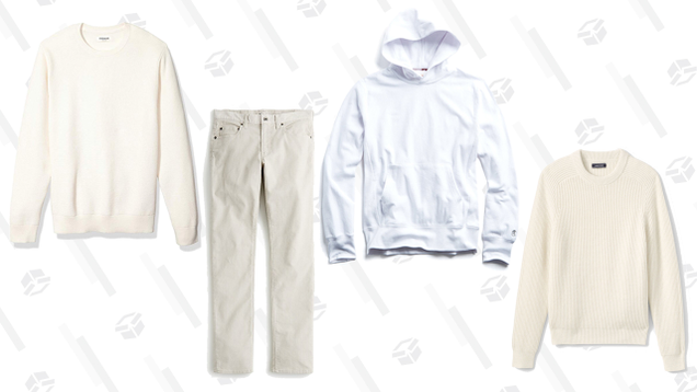 J.Crew 484 Slim-Fit Corduroy Pants, $80Amazon Goodthreads Cotton Thermal Sweater, $30Todd Snyder + Champion Fleece Popover Hoodie, $138Lands’ End Lighthouse Shaker Crew Sweater, $39
